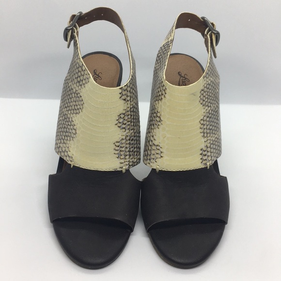 NWOT! LuckyBrand Leather Snakeskin Heels - Picture 4 of 8